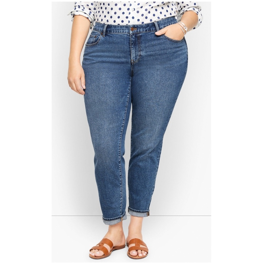 Talbots Everyday Relaxed Jean Preppy Smart Casual Size 18 Blue High Rise Denim